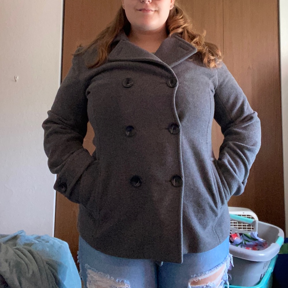 Gray Dressy Peacoat